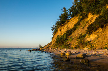 Baltic sea near cliff Orlowski, Gdynia, Poland