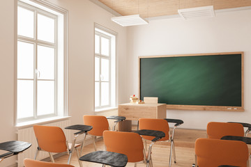 Classroom with Orange Chairs