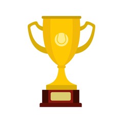 Gold cup icon, flat style