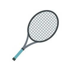 Tennis racket icon, flat style