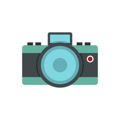 Photocamera icon, flat style