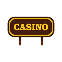 Casino signboard icon, flat style