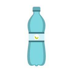 Blue bottle of water icon, flat style