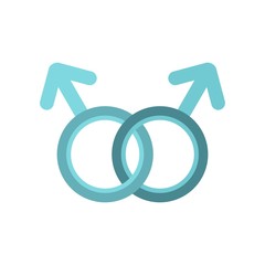 Gay love sign icon, flat style