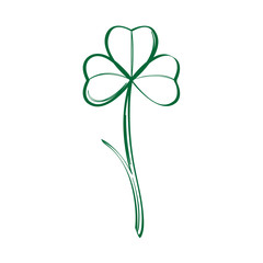 Isolated traditional clover outline