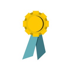 Champion medal icon, flat style