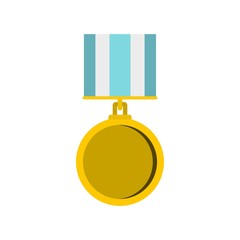 Medal for services icon, flat style