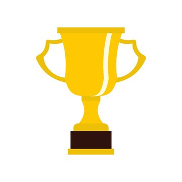 Cup for win icon, flat style
