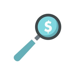 Magnifier icon, flat style