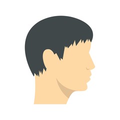 Human head, side view icon, flat style