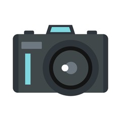 Photocamera icon, flat style