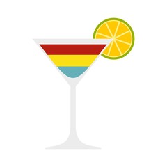 Cocktail icon, flat style