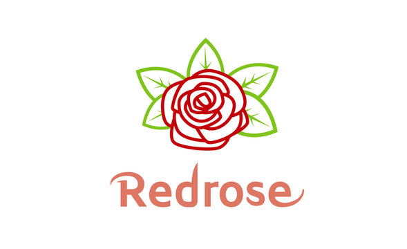 Red Rose Nature Lotus Logo Design Symbol Illustration