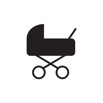 recommend clip art: baby carriage, pram icon- vector illustration