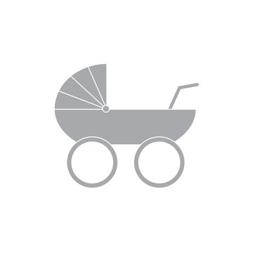 baby carriage, pram icon- vector illustration