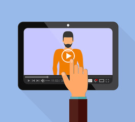 Webinar, online conference, training. Vector illustration.