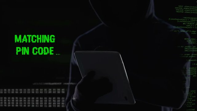 Secret male matching pin code, transferring money from credit card illegally