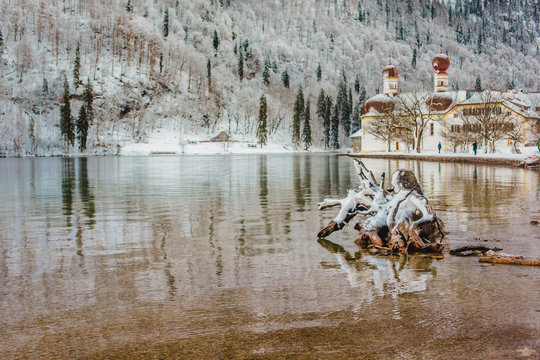 winter koenigssee bayern alps landscape