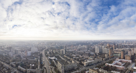 Fototapeta na wymiar City from the air. Kiev. Ukraine. Residential quarters.