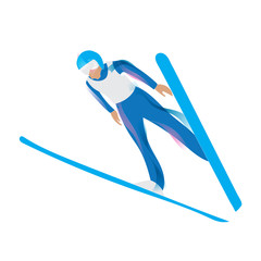 Ski Jumping Symbol - obrazy, fototapety, plakaty