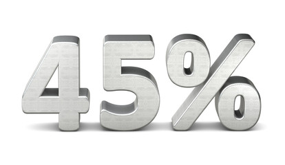 45 prozent symbol 3d silver struktur