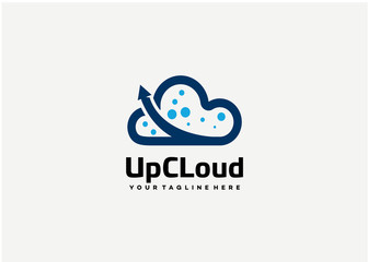 Up Cloud Logo Template Design Vector, Emblem, Design Concept, Creative Symbol, Icon