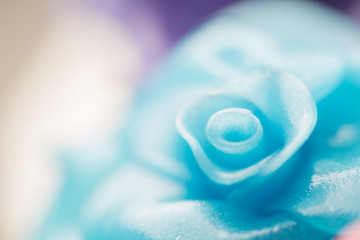 Blue pastel sugar glass flower