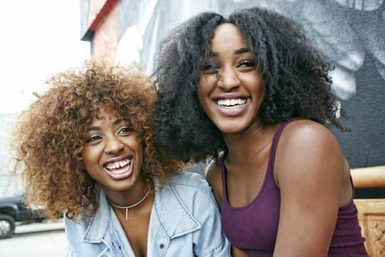 Women Laughing Outdoors