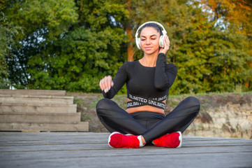 Pretty young woman and headphones