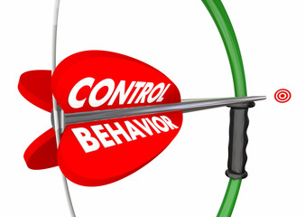 Control Behavior Bow Arrow Target Influence Actions 3d Illustration