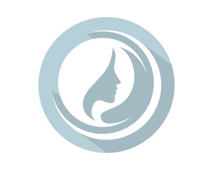 Obraz premium woman face silhouette character illustration logo icon vector