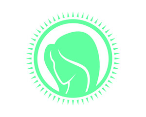 green circle woman silhouette icon