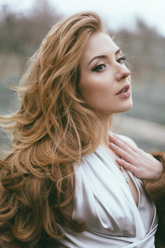 Portrait of glamorous Caucasian woman
