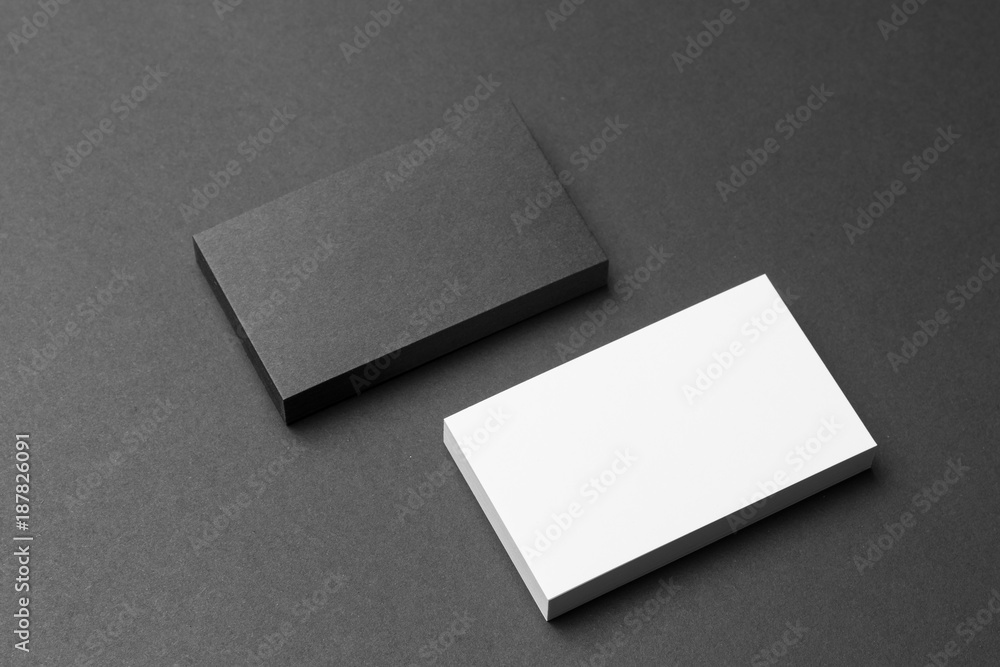 Wall mural business card on black background