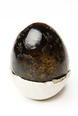 Preserved egg  on white background