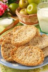 Wheat crackerst on restaurant table   