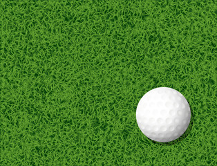Golf ball in grass background
