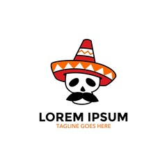 unique mexico logo. cartoon style. 