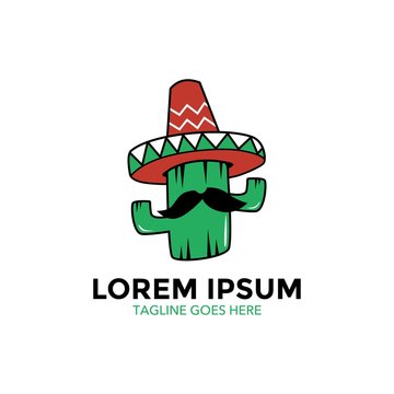 unique mexico logo. cartoon style. 