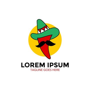 unique mexico logo. cartoon style. 
