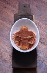 Tiramisu dessert in a bowl  