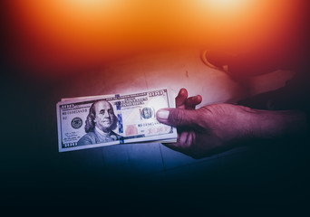 Many dollar bills for Your success