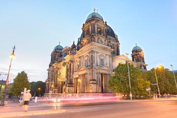 Sunset view of Berliner Dom. City Cathedral in summer