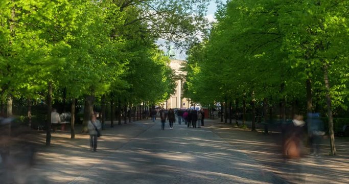 Timelapse of people in Tiergarten on a sunny day