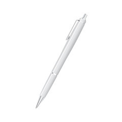 White pen isolated on white, Vector illustration.