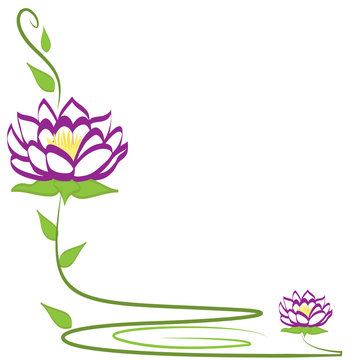  Lotus flower corner frame with copy space vector logo