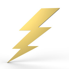 Lightning symbol on isolated white background, 3d illustration