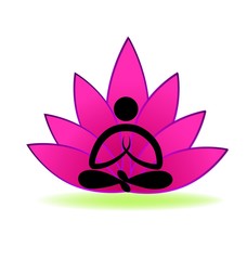 Lotus yoga man logo vector