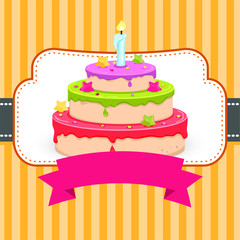 Birthday day  Cake invitation card