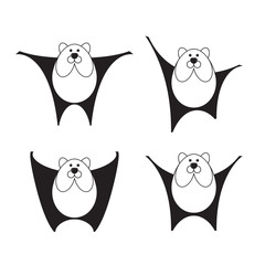 black color vector cartoon animal variations
